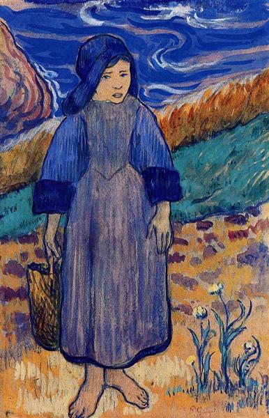 Young breton by the sea by Paul Gauguin Post-Impressionism Art dated 1889