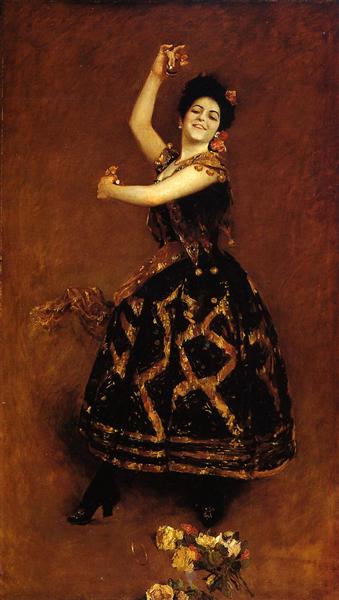 Carmencita by William Merritt Chase Realism Art dated 1888