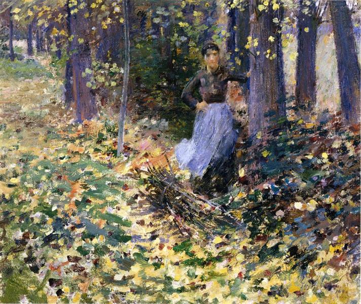 Autumn Sunlight by Theodore Robinson Impressionism Art dated 1888