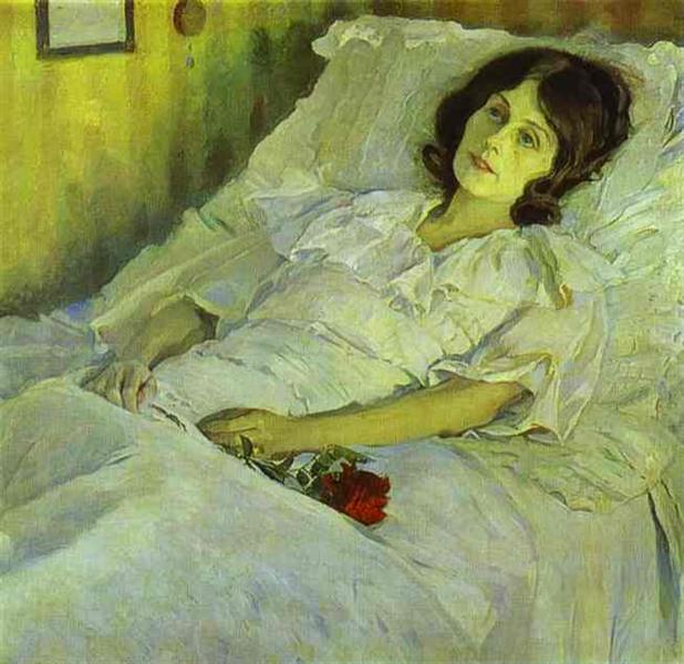 A Sick Girl by Mikhail Nesterov Post-Impressionism Art dated 1928