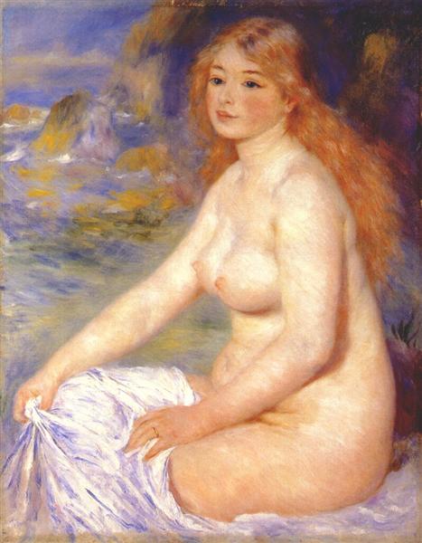 Blonde bather by Pierre-Auguste Renoir Impressionism Art dated 1881