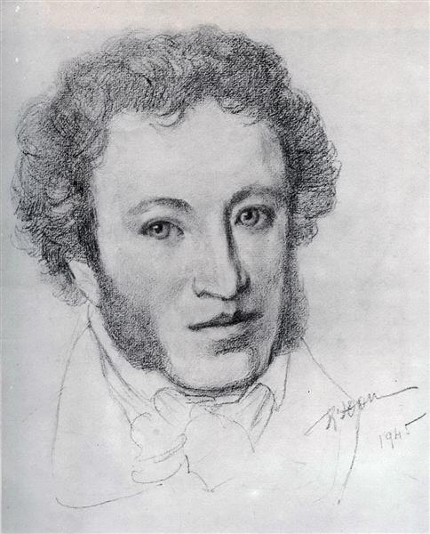 A.S. Pushkin by Konstantin Yuon Realism Art dated 1945