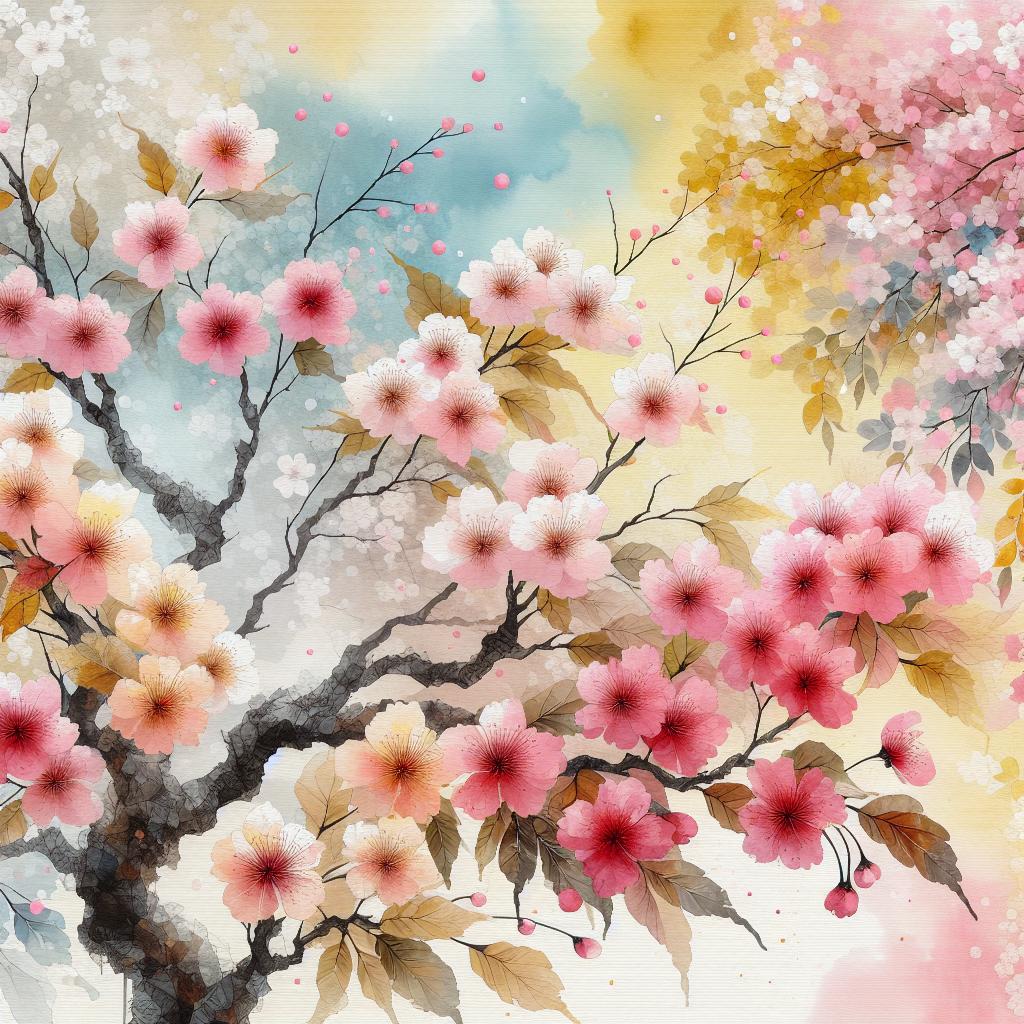 Aurulent Sakura: Splendidus Japanese Watercolor