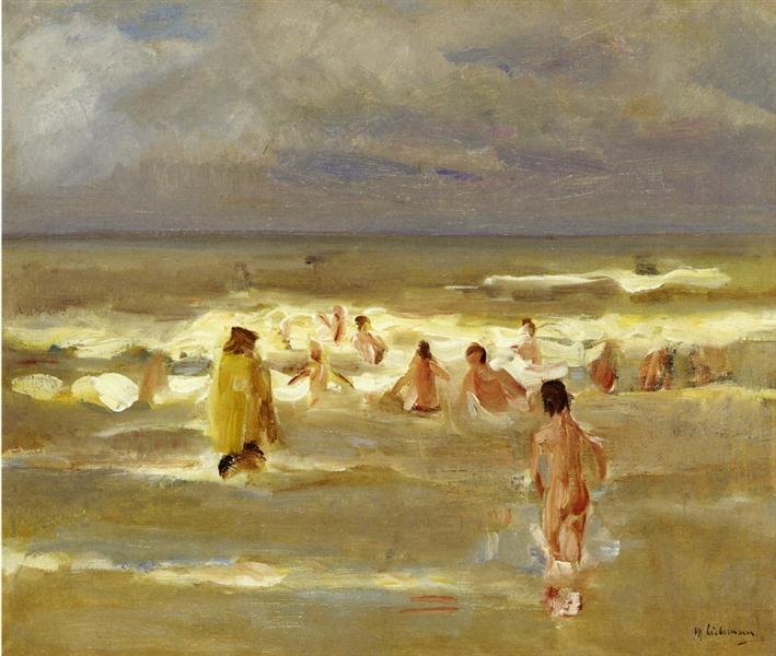 Bathing Boys by Max Liebermann Impressionism Art dated 1907