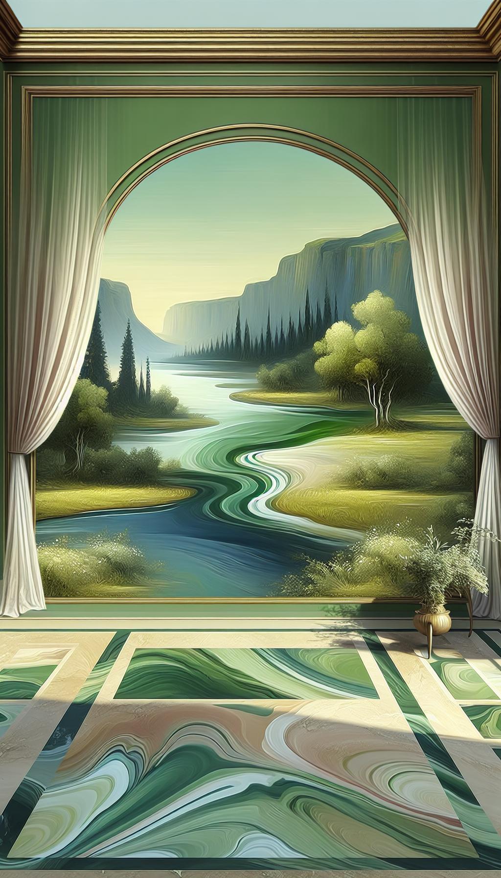 Verdant Prasinus Landscape Oilpainting Art