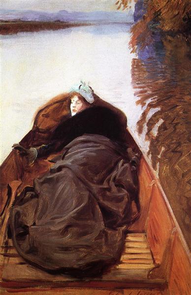 Autumn on the River by John Singer Sargent Impressionism Art dated 1889