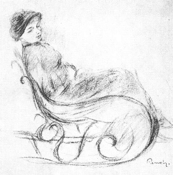 Woman in a Rocking Chair by Pierre-Auguste Renoir Impressionism Art