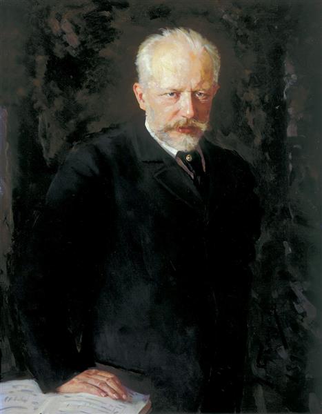 Portrait of the composer Pyotr Ilyich Tchaikovsky by Nikolai Kuznetsov Realism Art dated 1893