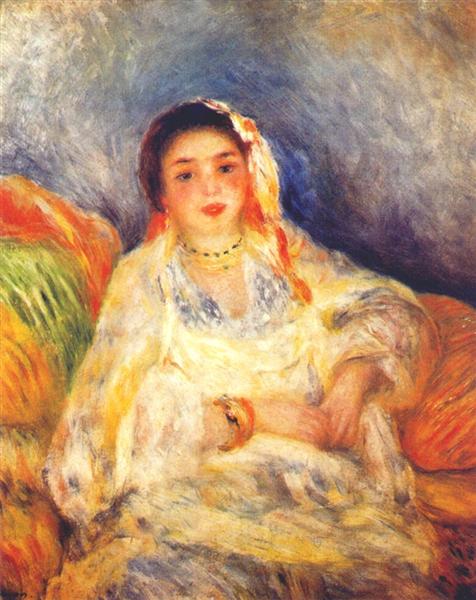 Algerian woman seated by Pierre-Auguste Renoir Impressionism Art dated 1882