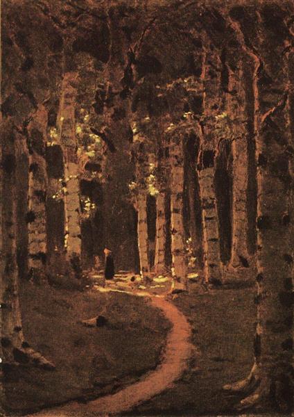 A Birch Grove by Arkhyp Kuindzhi Impressionism Art dated 1880