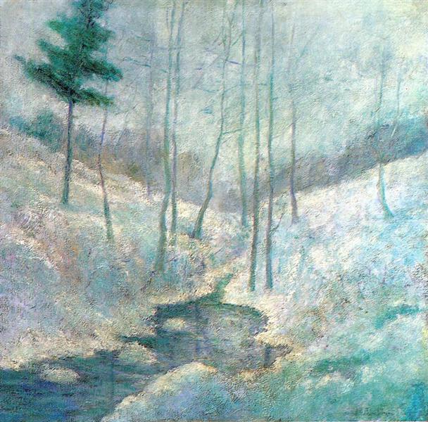 Winter Landscape by John Henry Twachtman Impressionism Art