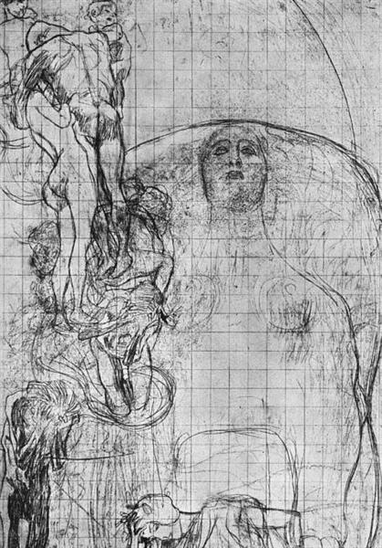 Study for Philosophy by Gustav Klimt Art Nouveau (Modern) Art dated 1899