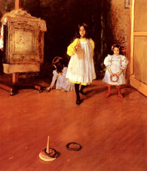 Ring Toss by William Merritt Chase Impressionism Art dated 1896