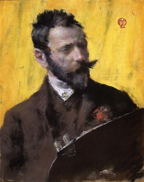 Self Portrait by William Merritt Chase Impressionism Art dated 1883