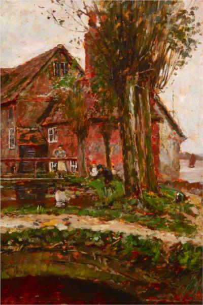 Bosham Mill by James Charles Impressionism Art dated 1892