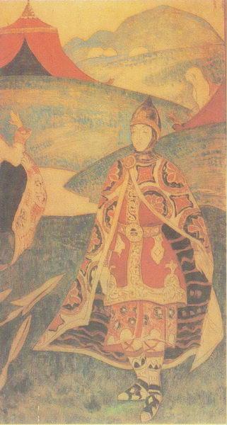 Russian warrior by Nicholas Roerich Art Nouveau (Modern) Art dated 1906