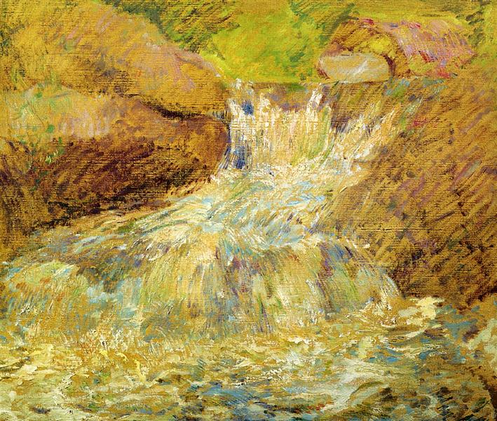 Waterfall, Greenwich by John Henry Twachtman Impressionism Art dated 1899