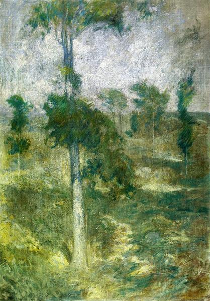 Tulip Tree, Greenwich by John Henry Twachtman Impressionism Art dated 1901