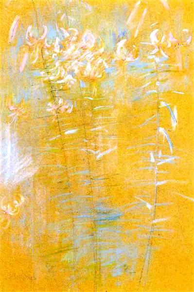 Tiger Lilies by John Henry Twachtman Tonalism Art dated 1891