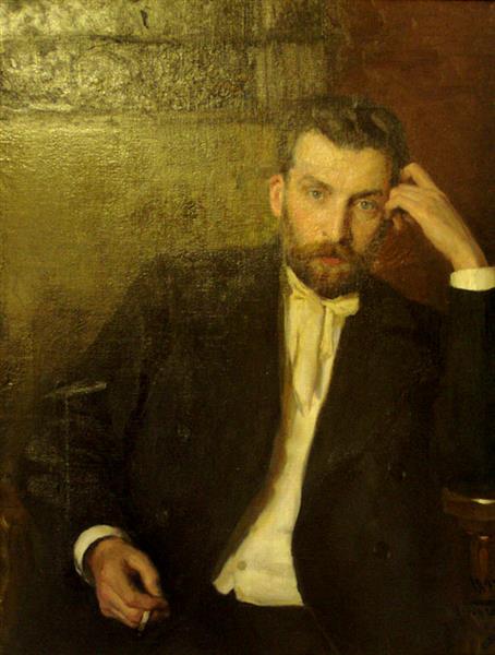 Portrait of the artist Albert Benois by Nikolai Kuznetsov Realism Art dated 1897