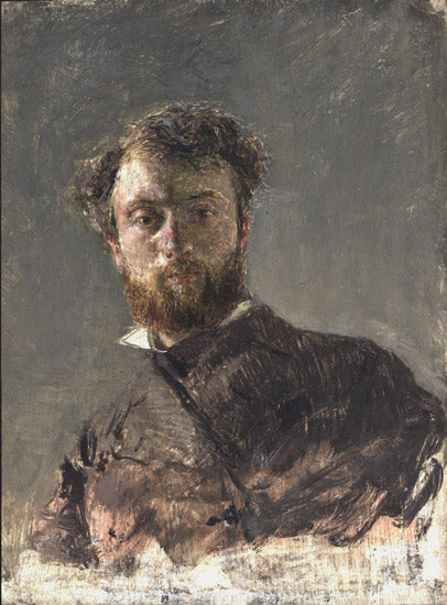 Self-Portrait by Antonio Mancini Verism Art dated 1878