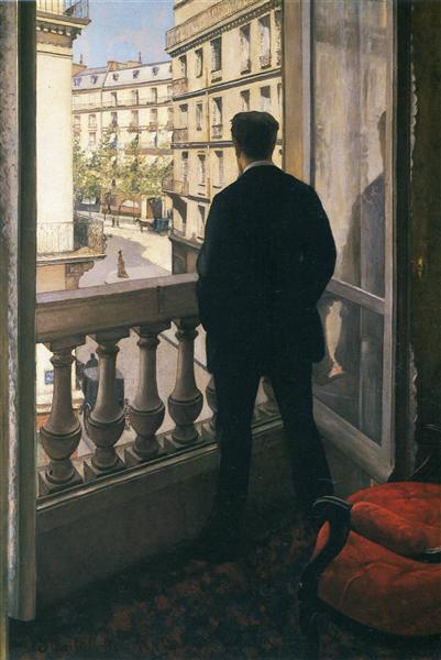 Man at the Window by Gustave Caillebotte Impressionism Art dated 1875