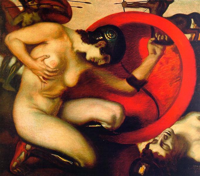 Wounded Amazon by Franz Stuck Art Nouveau (Modern) Art dated 1904