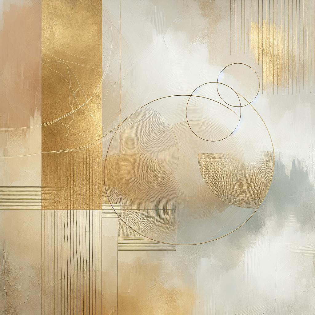 Aureus Pristinus Abstracto - Golden Serene Minimalist Art