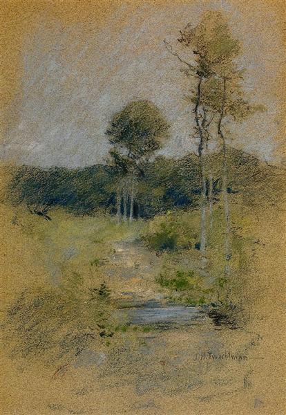 Spring Landscape (also known as Spring in Marin County) by John Henry Twachtman Impressionism Art dated 1893