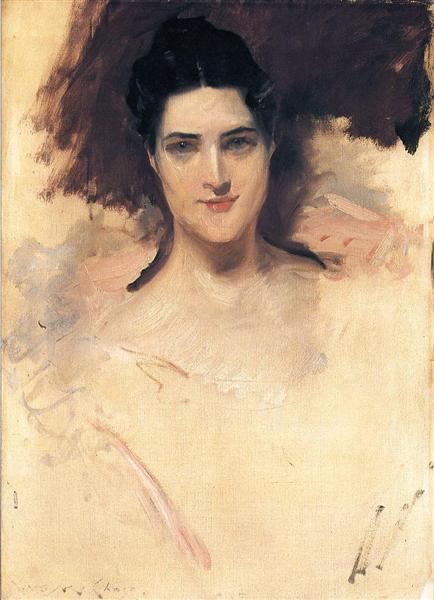 Portrait of Mrs. William Clark by William Merritt Chase Impressionism Art