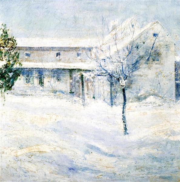 Old Holley House by John Henry Twachtman Impressionism Art dated 1900