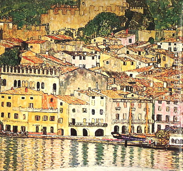 Malcesine on Lake Garda by Gustav Klimt Art Nouveau (Modern) Art dated 1913