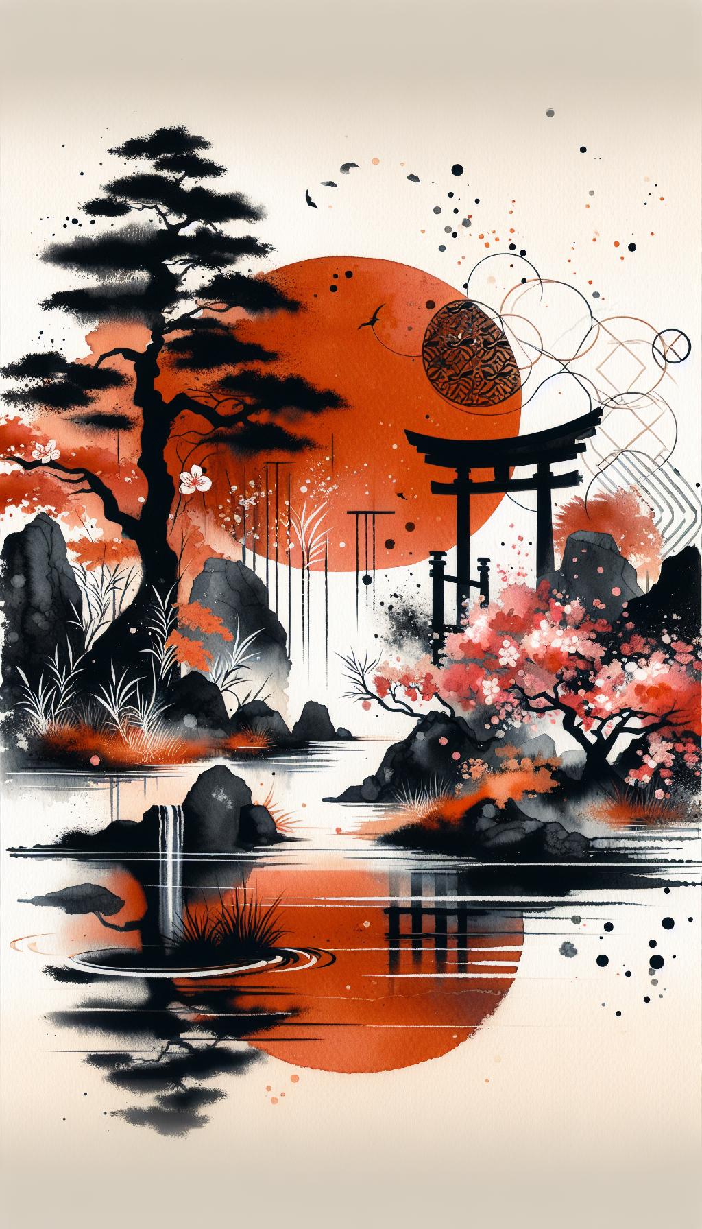 Aurantiaco-Nigrae Sublimis: Modern Japanese Watercolor Art