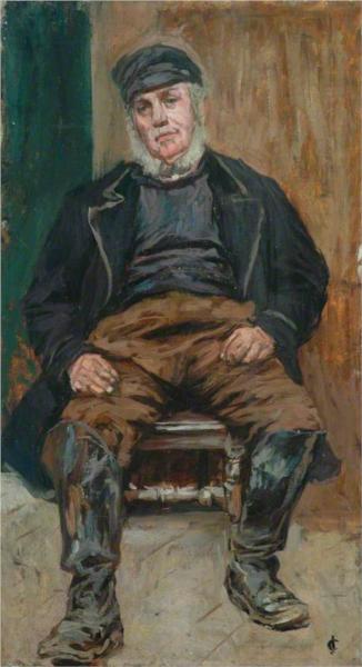 A Staithes Fisherman by James Charles Realism Art dated 1899