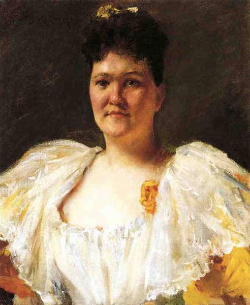 Portrait of a Woman by William Merritt Chase Impressionism Art dated 1894