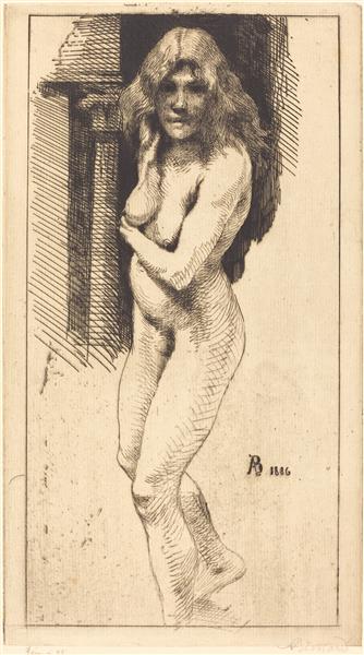 Carmen Standing in the Nude by Paul-Albert Besnard Impressionism Art