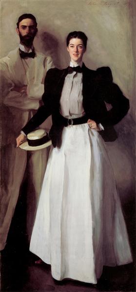 Mr. and Mrs. Isaac Newton Phelps Stokes by John Singer Sargent Realism Art dated 1897