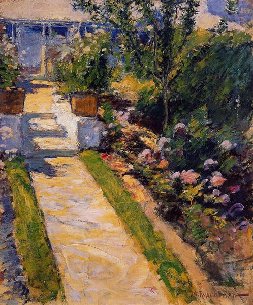 In the Garden by John Henry Twachtman Impressionism Art dated 1900