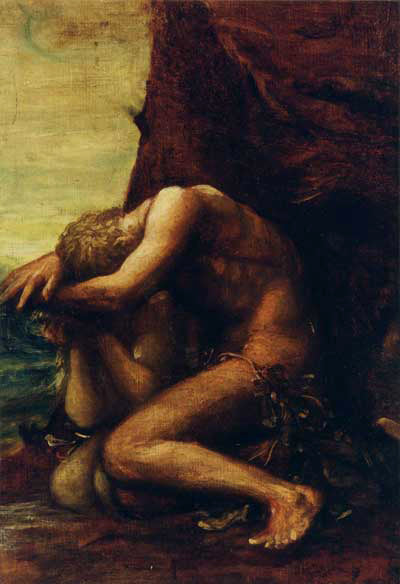 Adam and Eve by George Frederick Watts Symbolism Art dated 1865