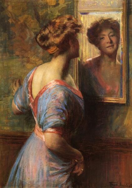 A Passing Glance by Thomas Pollock Anshutz Impressionism Art dated 1900