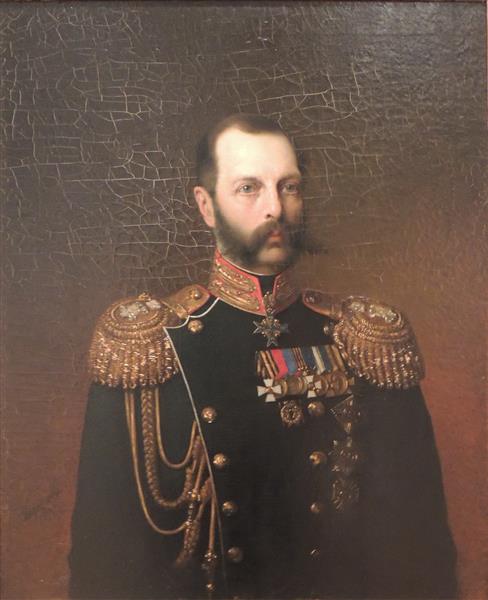 Alexander II, Zar of Russia by Alexei Harlamoff Realism Art dated 1874