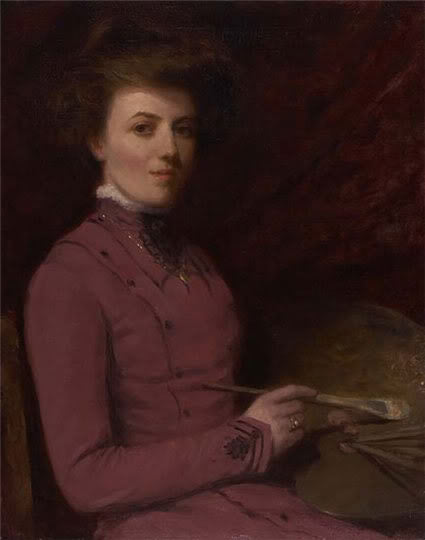 Portrait of Helen Galloway McNicoll by Robert Harris Realism Art dated 1910