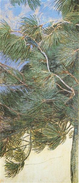 Arvenzweig by Giovanni Segantini Neo-Impressionism Art dated 1897