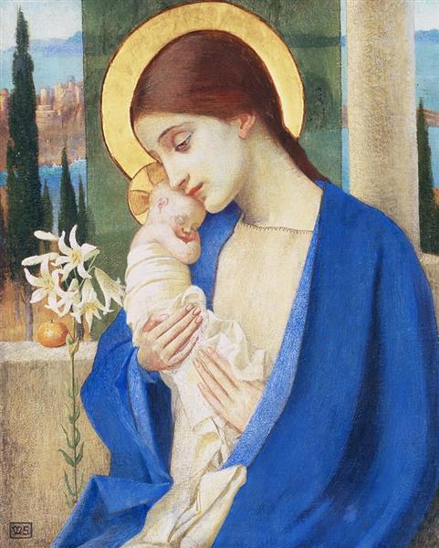 Madonna and Child by Marianne Stokes Art Nouveau (Modern) Art