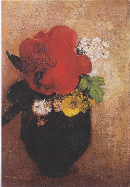 The Red Poppy by Odilon Redon Realism Art