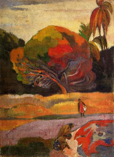 Women at the riverside by Paul Gauguin Post-Impressionism Art dated 1892