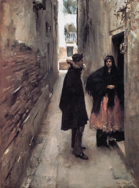 A Street in Venice by John Singer Sargent Realism Art dated 1882