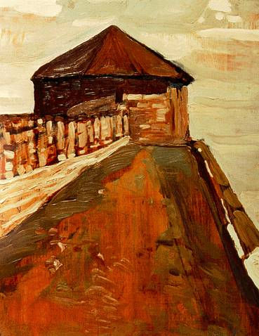 Watchtower in Novgorod by Nicholas Roerich Realism Art dated 1903