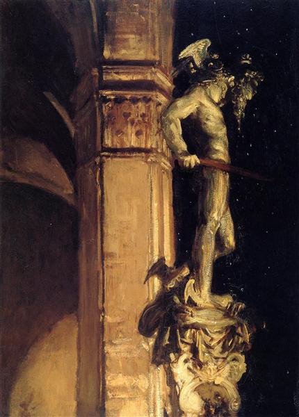 Statue of Perseus by Night by John Singer Sargent Impressionism Art dated 1902