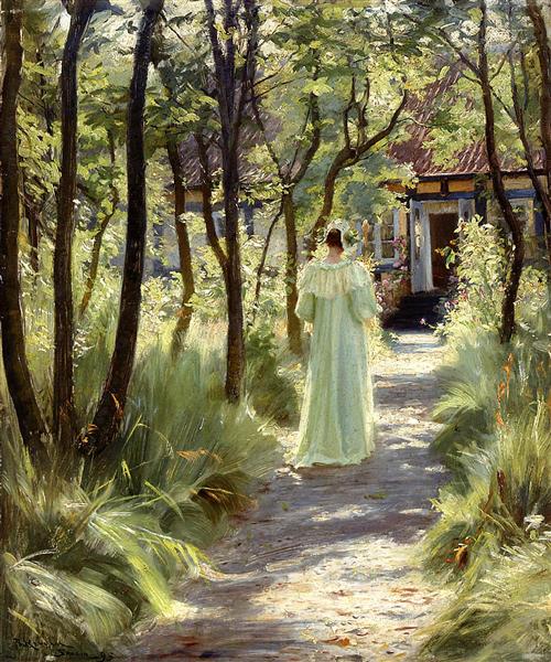 Marie in the Garden by Peder Severin Kroyer Impressionism Art dated 1895